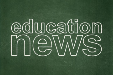 News concept: Education News on chalkboard background