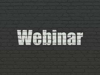 Education concept: Webinar on wall background