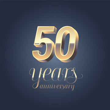 50th anniversary vector icon, logo