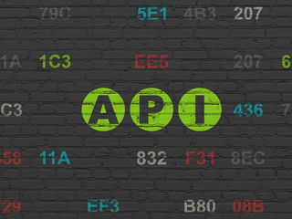 Programming concept: Api on wall background