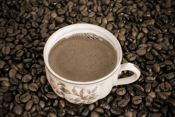 The cup of coffee