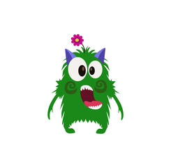 Scary Cool Monster Avatar - Animated Cartoon Character in Flat Vector - Use as Emoji, Mascot or Illustration Isolated on White Background