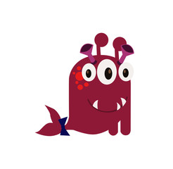 Cute and Funny Monster Avatar - Animated Cartoon Character in Flat Vector - Use as Emoji, Mascot or Illustration Isolated on White Background
