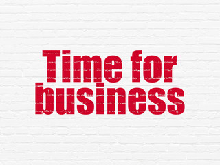 Business concept: Time for Business on wall background