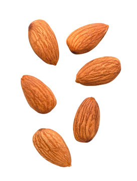 Almonds isolated on white background with clipping path