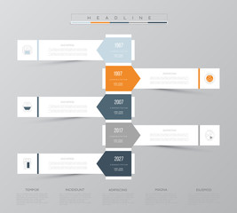 Timeline infographic data visualization. Vector illustration.