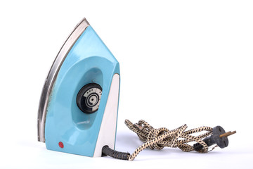 Rare old iron blue color with stripes cord with a plug on all sides. isolate