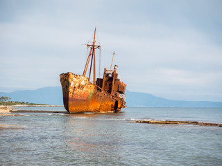 Shipwreck in a beach