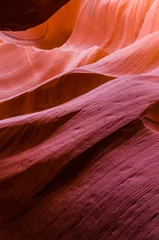 Garden poster Brick Pink peach wave shapes photographed at slots canyons in Arizona