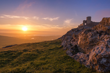 Fototapeta premium Enisala fortress at sunset, Dobrogea, Romania