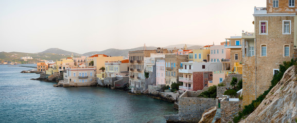 Syros town in a sunny day