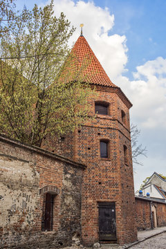 Monstrance Tower (Baszta Monstrancja) in Podmurna Street  in Torun in Poland