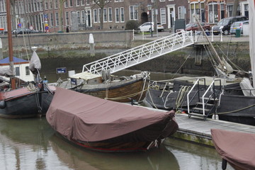 Fototapeta na wymiar Rowing boat in the harbor