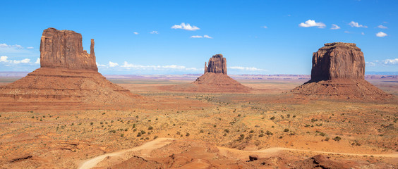Monument valley under the blue sky