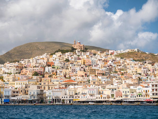 Syros town in a sunny day