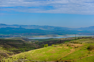 Amazing view Aghstev reservoir, on Armenian-Azerbaijan state border