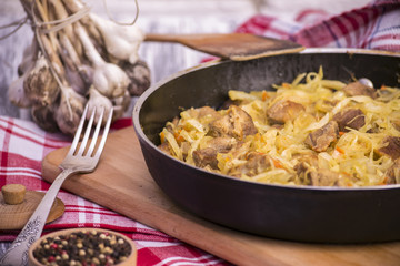 Stewed cabbage with meat