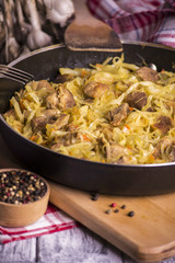 Stewed cabbage with meat
