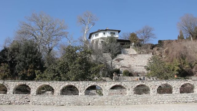 House on the territory of the Botanical Garden of the Balchik Palace. Balchik Palace,  Castle of Romanian Queen Marie at Bulgarian Black Sea coast. Official name Quiet Nest Palace