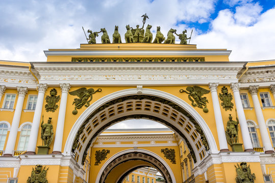 Triumphal Arch of General Staff Building in Saint Petersburg, Russia