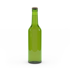 Beer bottle isolated 3d rendering
