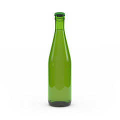 Beer bottle isolated 3d rendering