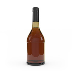 Whiskey bottle isolated 3d rendering