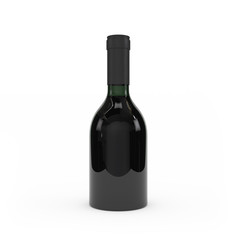 Wine bottle isolated 3d rendering