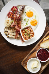 traditional famous full english british classic breakfast meal set