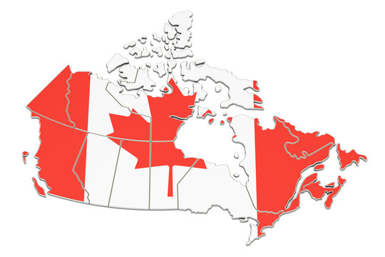 Canada map, 3D rendering