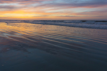 Sunrise view of the Atlantic Ocean at North Myrtle Beach, South Carolina.