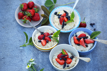 Family breakfast with berries