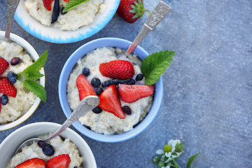 Family breakfast with berries