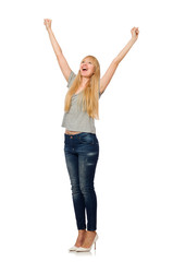 Obraz premium Nice woman model isolated on the white background