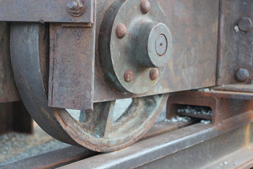 Fototapeta na wymiar old railway wheel