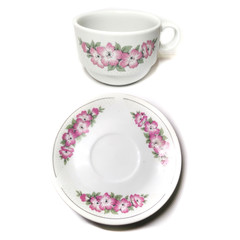 flower cup and saucer isolated