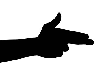 male caucasian hand gesture isolated on white background