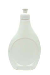 Plastic container for liquid detergent isolated on white