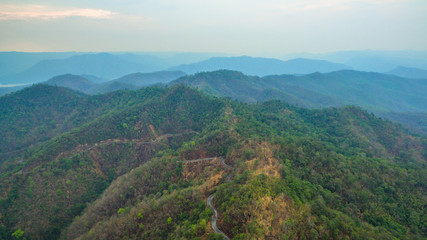 Naklejka premium The main road on the ridge is high and steep.