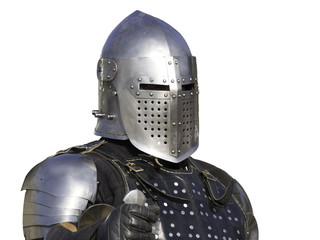 Front view of medieval knight