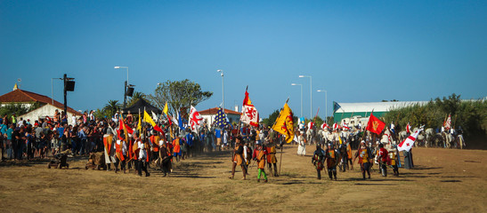 Aljubarrota, Portugal - August 16, 2014: Aljubarrota Battle Recreation