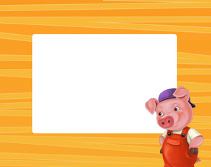 cartoon orange frame for different usage with space for text