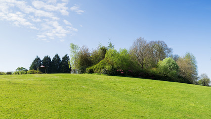 Panoramic view of spring garden in Northern Ireland