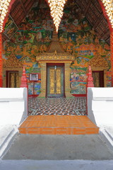 Front entry. The sim-viharn-assembly-congregation hall. Wat Xieng Muan-Luang Prabang-Laos. 4450