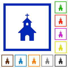 Curch flat framed icons