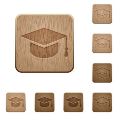 Graduate cap wooden buttons