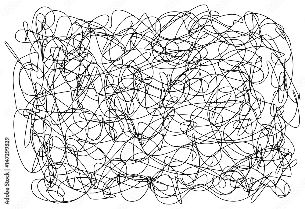 Wall mural abstract hand drawn scribble doodle chaos pattern texture