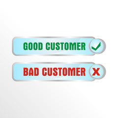 good and bad customer icon for web button