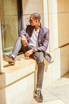 Young African American Man Thinking Outside In New York