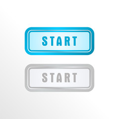 start icon for web button with trendy blue and monochrome color